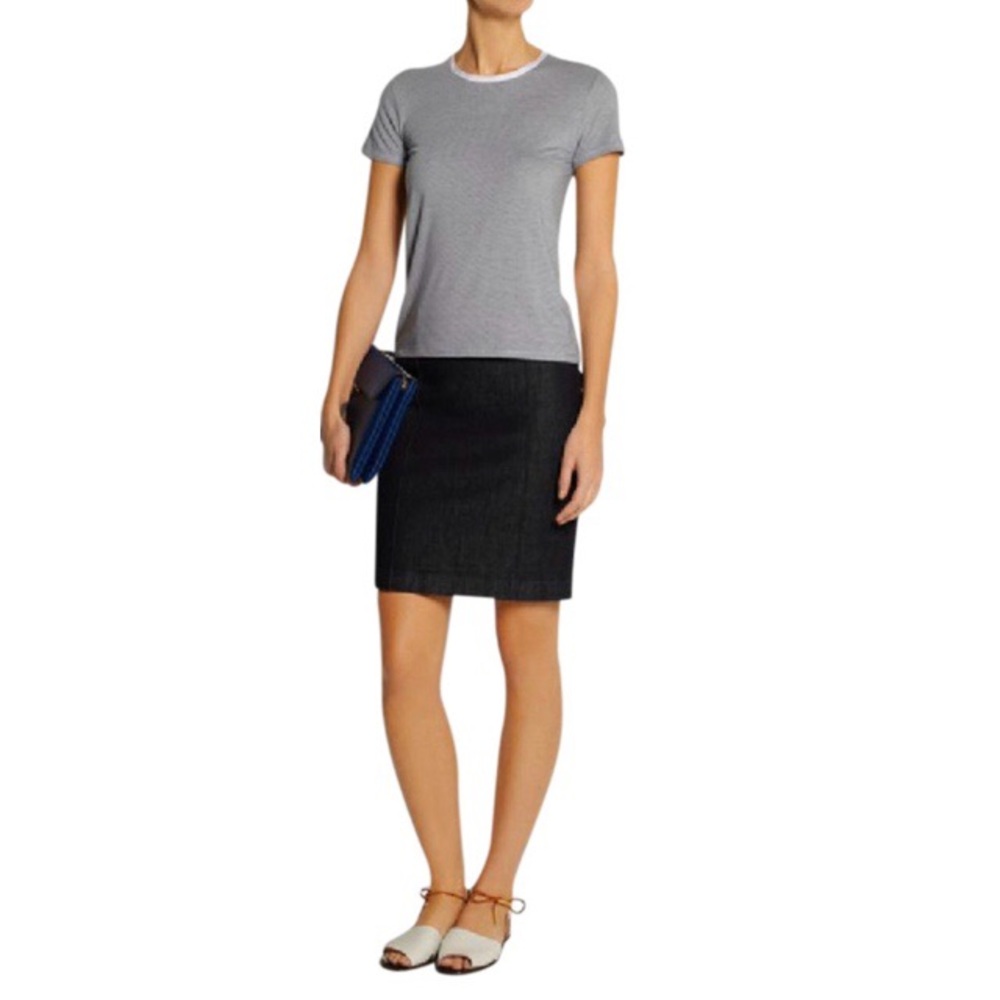 The Row Blue Leone Stretch Denim Pencil Skirt XS